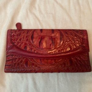 Red leather, Brahmin shoulder bag, and wallet